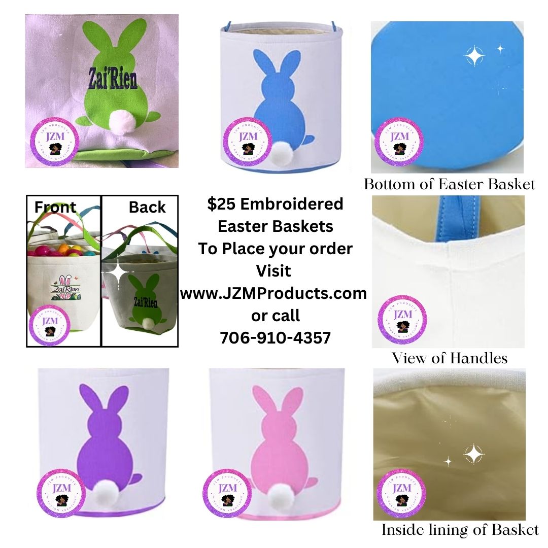 Customized Embroidered Easter Baskets