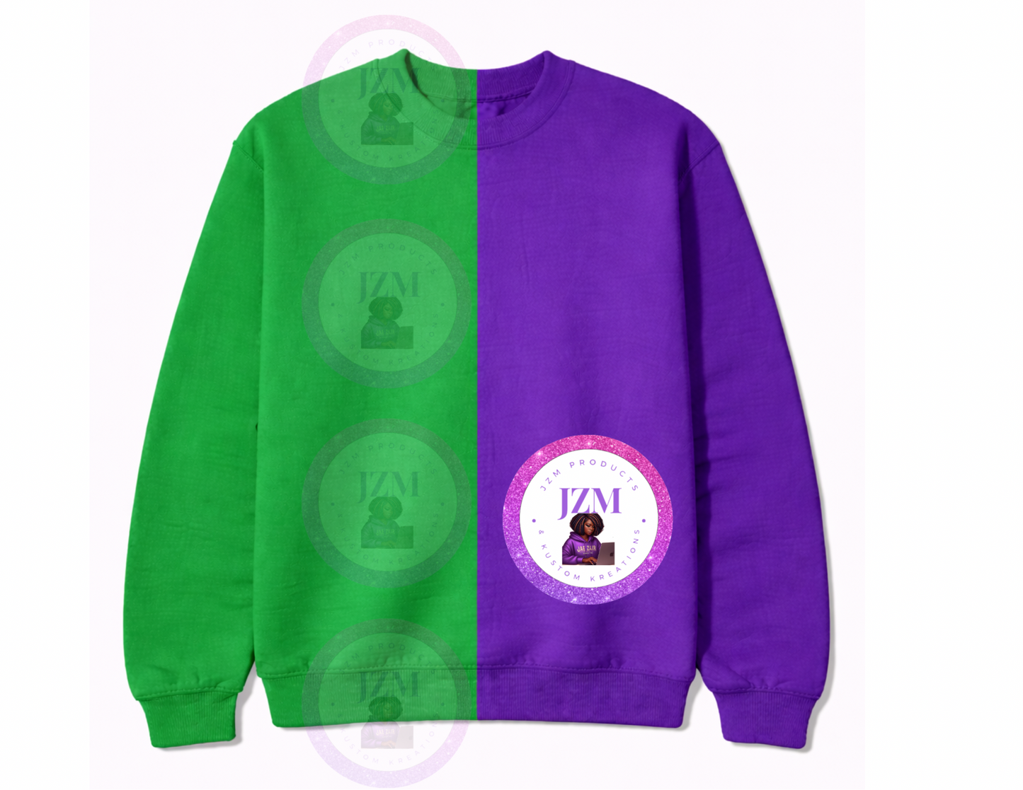 Two Toned/Color Block Crew Neck Sweater
