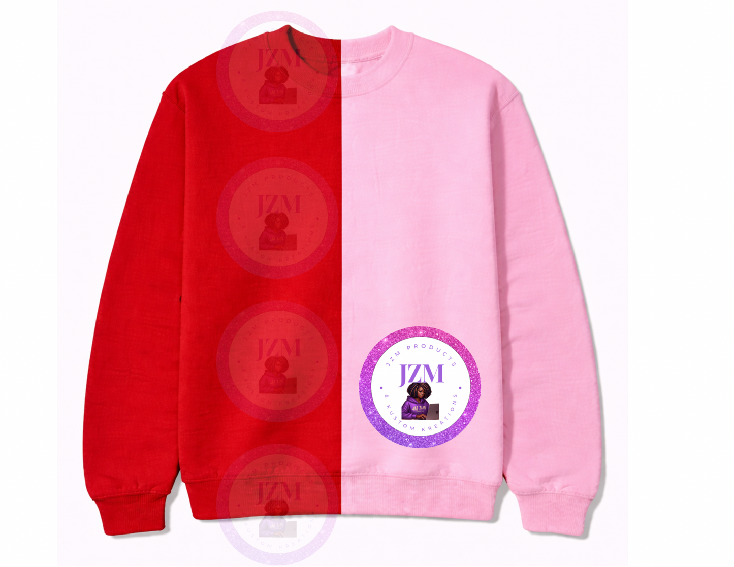 Two Toned/Color Block Crew Neck Sweater