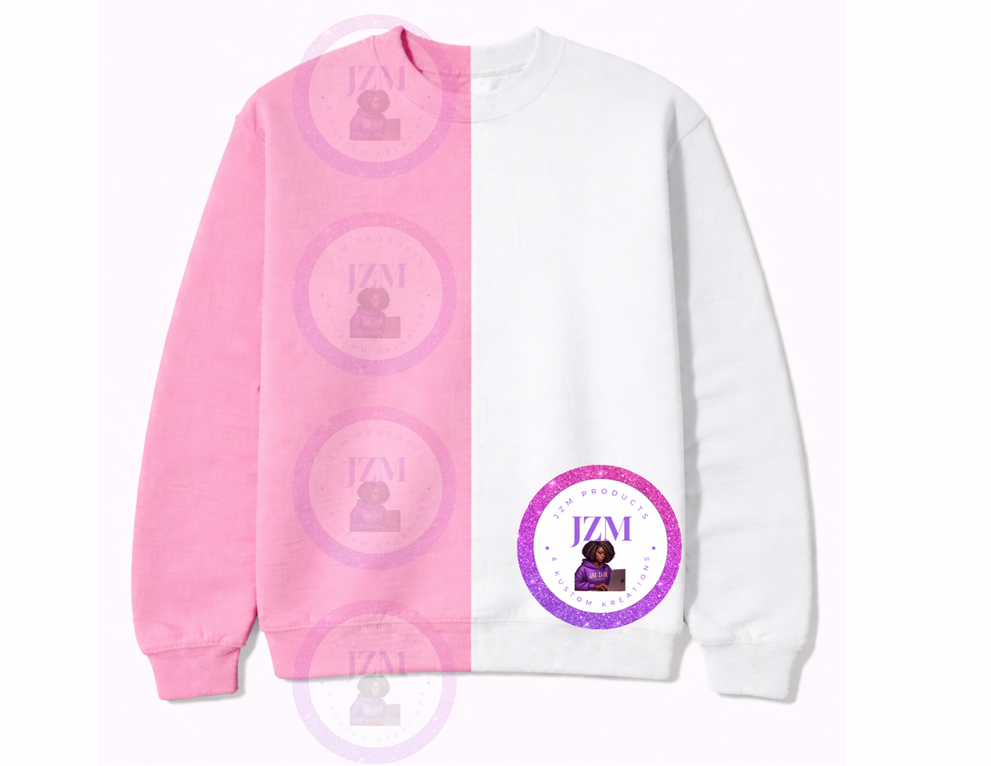 Two Toned/Color Block Crew Neck Sweater