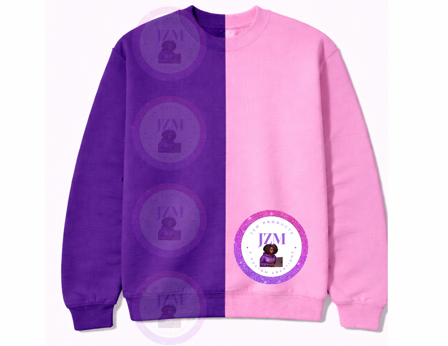 Two Toned/Color Block Crew Neck Sweater
