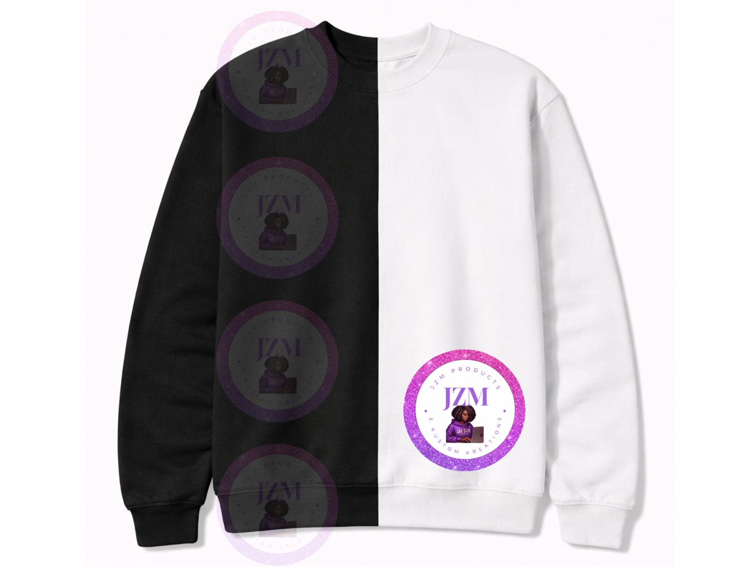 Two Toned/Color Block Crew Neck Sweater