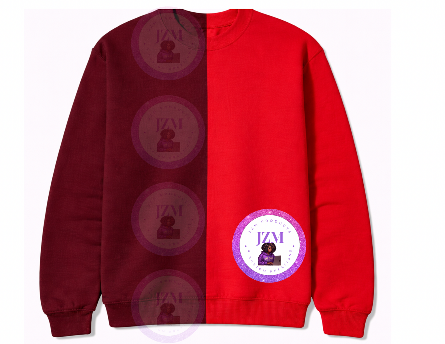 Two Toned/Color Block Crew Neck Sweater