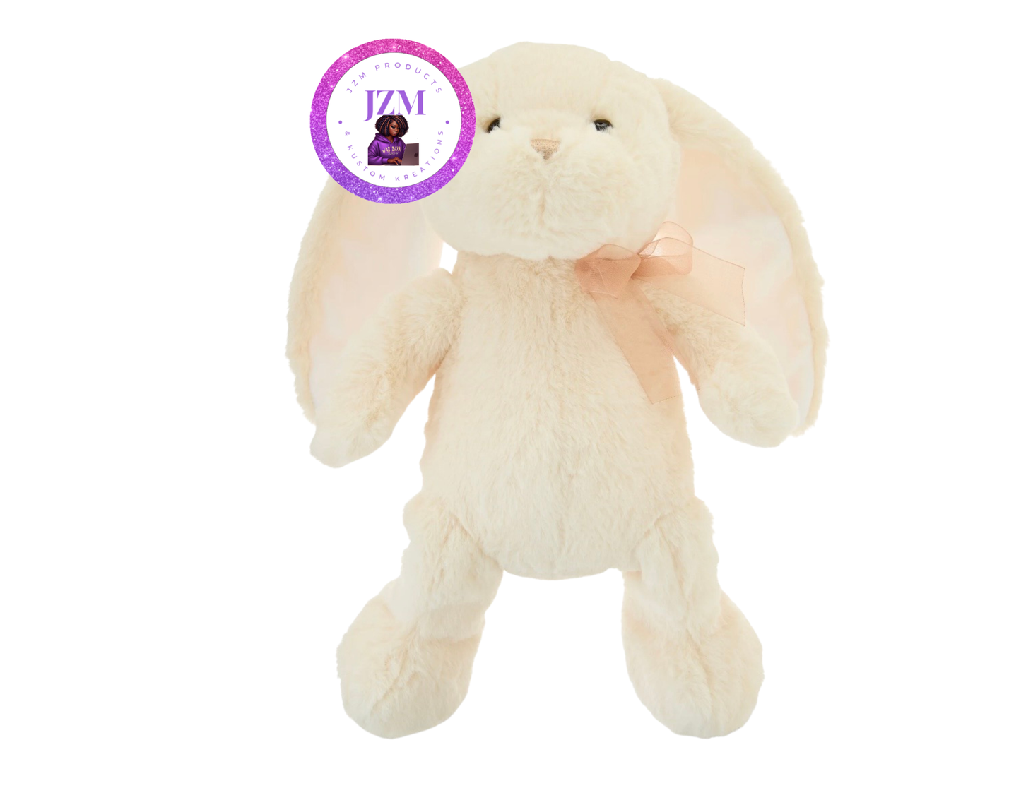 Personalized Embroidered Bunny Plush – Custom Name Easter Bunny Gift (15 Inch)