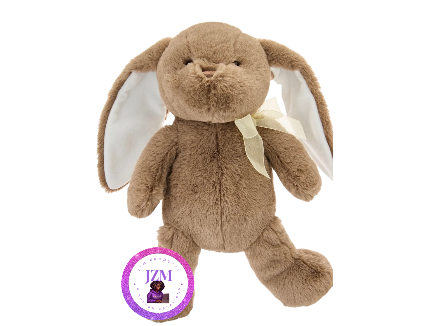Personalized Embroidered Bunny Plush – Custom Name Easter Bunny Gift (15 Inch)