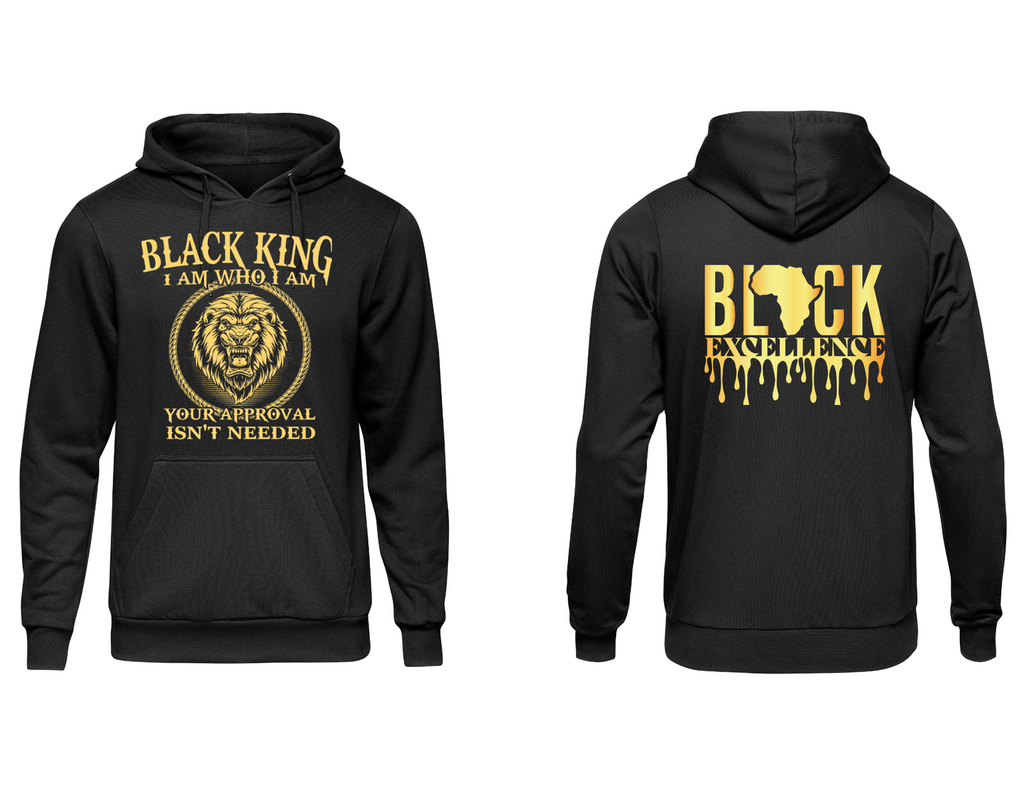 Black King Front-Black Excellence Drip Back-Sweat Shirt