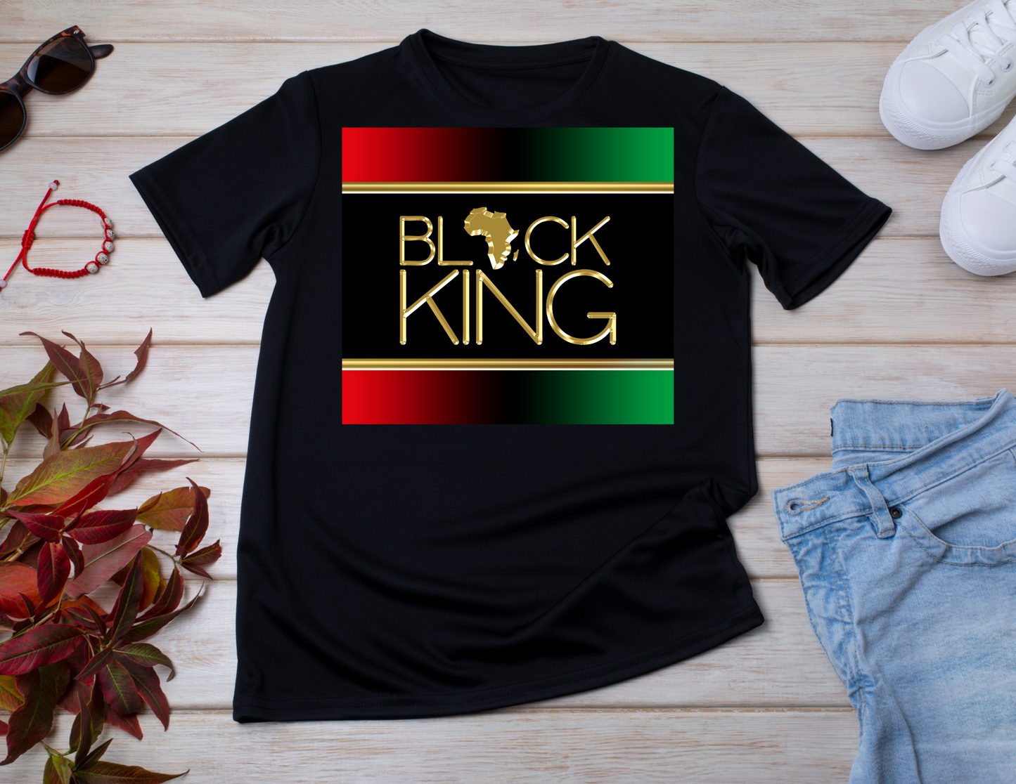 Black King Gold Writing T-Shirt