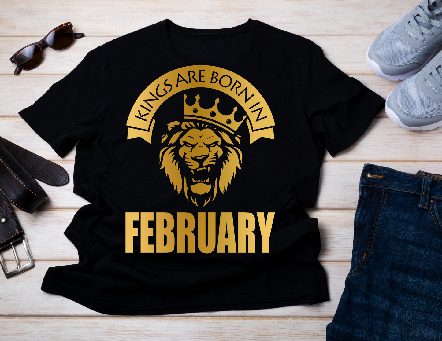 Kings Are Born In February-T-Shirt