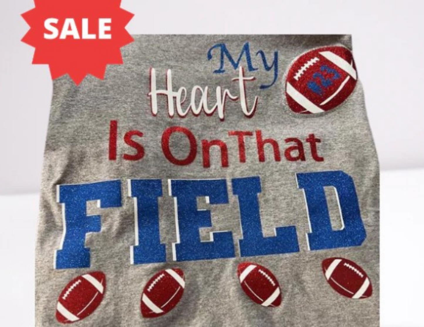 My Heart Is On That Field Customized Football T-shirt